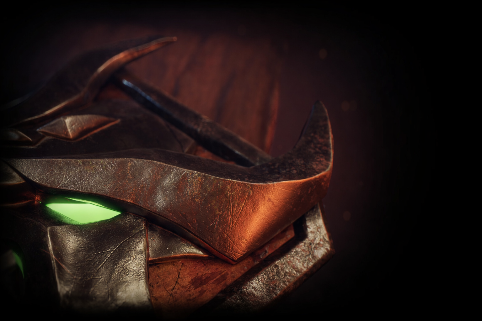 adventurer looks through archway at dragon